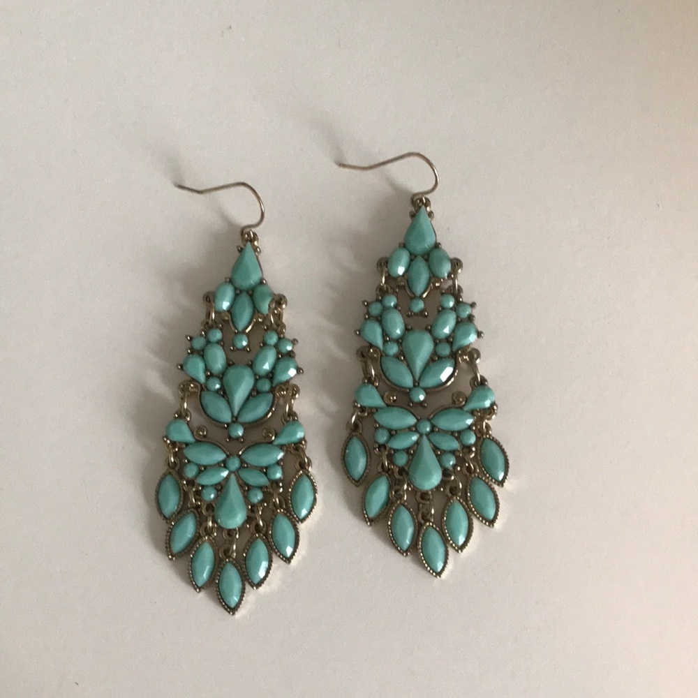 Earrings Mint Green and Gold